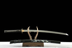 Katana – Dark Edge 黑芒斩 - T10 clay tempered steel Katana blade and saya detail photo