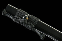 Katana – Kurohōken 黑芒剑 - T10 clay tempered steel Katana blade and saya detail photo