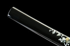 Katana – Kurohōken 黑芒剑 - T10 clay tempered steel Katana handle, guard, and fittings detail photo