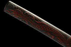Katana – Kurosetsu 黑掣 handle, guard, and fittings detail photo