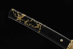 Katana – Ghost of Yōtei Gilded Night 1065 Steel | 羊蹄山の魂 暗夜鍍金 handle, guard, and fittings detail photo