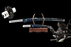 Katana & Wakizashi Set 1060 steel - Ghost of Tsushima blade and saya detail photo