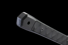 Tactical Katana – 5160 Silent Fang Straight Blade | Silent Fang handle, guard, and fittings detail photo