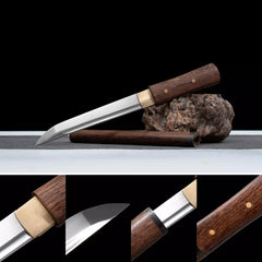 Tanto – Rosewood Whisper 花梨離花の囁き - 1045 carbon steel Tanto display view product photo