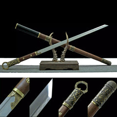 Tang Dao – T10 Clay-Tempered Hidden Handle – Bu Liang Ren 埋鞘唐刀 ... blade and saya detail photo