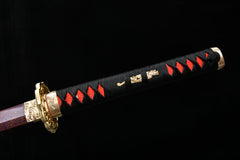 Openwork Wave Purple Finish Steel Katana | NIMOFAN - 920872402281472