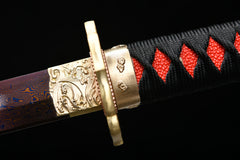 Openwork Wave Purple Finish Steel Katana | NIMOFAN - 920872402281472