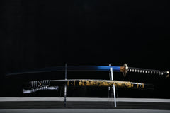 Coiling Dragon Blue Finish Steel Katana | NIMOFAN - 930872403011479