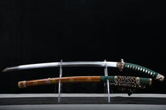 Oda Nobunaga Flame Hamon Tachi Style T10 Steel Katana | NIMOFAN - 860872403011483
