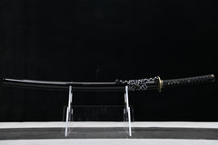 Cloud Dragon Blackened Carving A 1060 Steel Katana | NIMOFAN - 710872403171507
