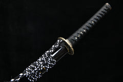 Cloud Dragon Blackened Carving A 1060 Steel Katana | NIMOFAN - 710872403171507