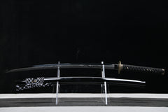 Cloud Dragon Blackened Carving A 1060 Steel Katana | NIMOFAN - 710872403171507