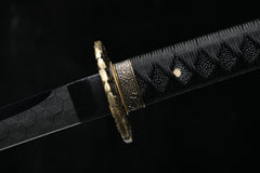Cloud Dragon Blackened Carving A 1060 Steel Katana | NIMOFAN - 710872403171507
