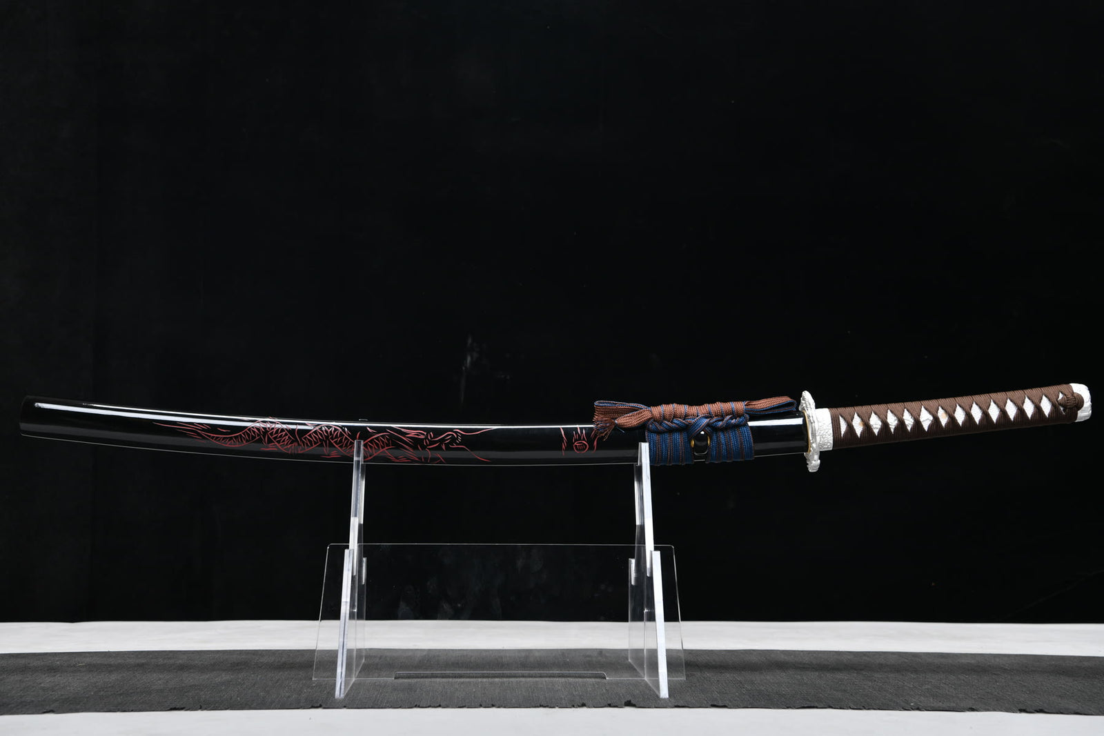 Little Giant Dragon Blackened Carving 1060 Steel Katana | NIMOFAN - 810872403171508