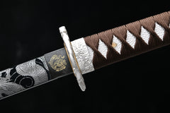 Little Giant Dragon Blackened Carving 1060 Steel Katana | NIMOFAN - 810872403171508