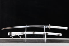 Silver Sea Dragon Kyomen Finish Steel Katana | NIMOFAN - 020872407171610