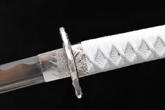 Silver Sea Dragon Kyomen Finish Steel Katana | NIMOFAN - 020872407171610