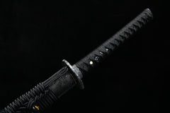 Cloud Dragon Blackened Carving B 1060 Steel Katana | NIMOFAN - 710872403171509
