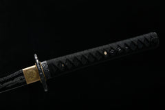 Cloud Dragon Blackened Carving B 1060 Steel Katana | NIMOFAN - 710872403171509