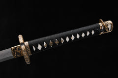 Chrysanthemum Torch Hamon Tachi Mountings T10 steel Katana | NIMOFAN - 570872405301568