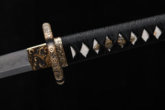 Chrysanthemum Torch Hamon Tachi Mountings T10 steel Katana | NIMOFAN - 570872405301568