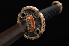 Chrysanthemum Torch Hamon Tachi Mountings T10 steel Katana | NIMOFAN - 570872405301568