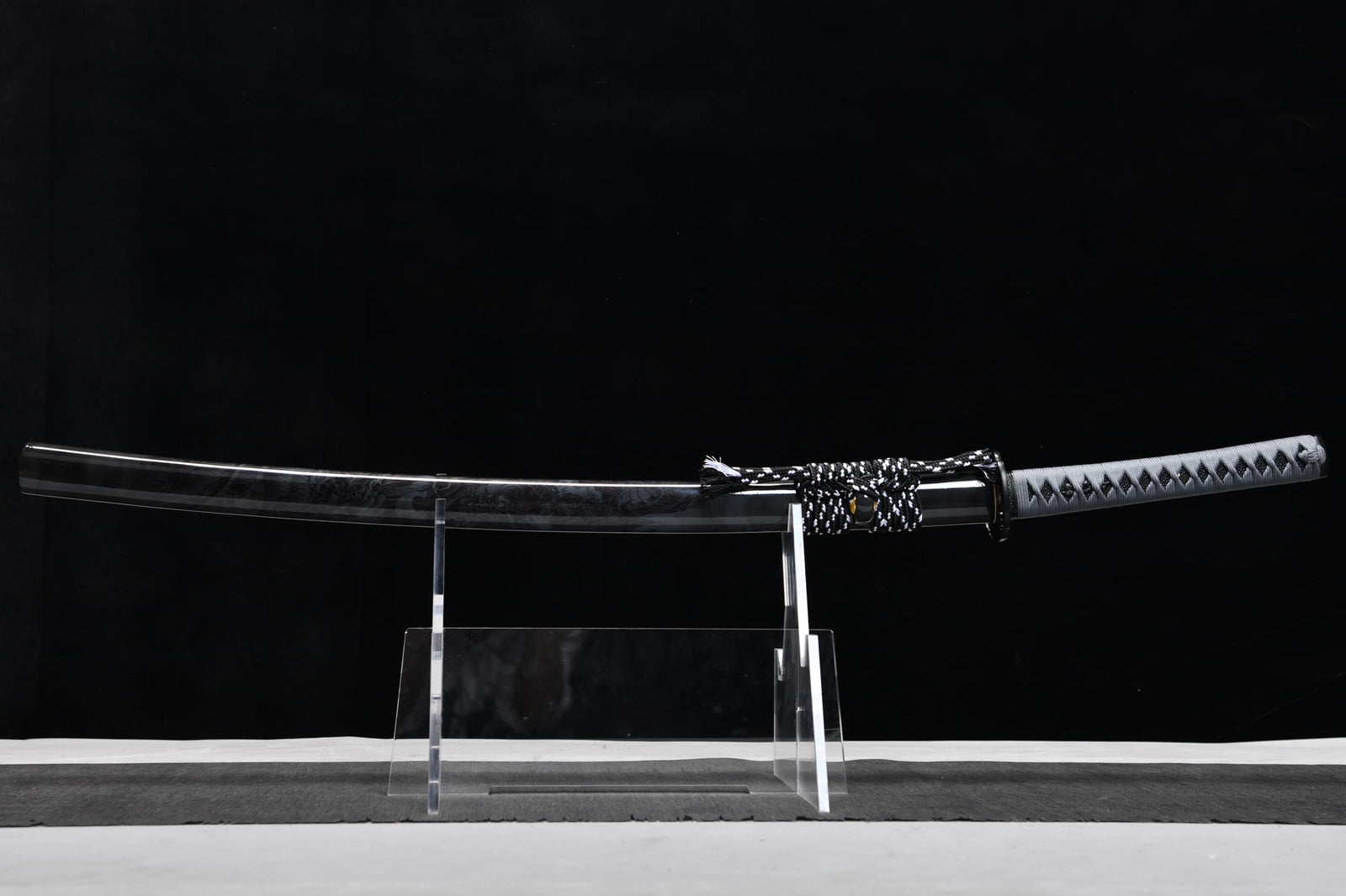 Sanskrit Script Blackened Finish 1060 carbon steel Katana | NIMOFAN - 810872405301570