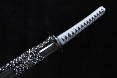 Sanskrit Script Blackened Finish 1060 carbon steel Katana | NIMOFAN - 810872405301570