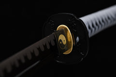 Sanskrit Script Blackened Finish 1060 carbon steel Katana | NIMOFAN - 810872405301570