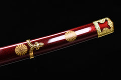 Chrysanthemum Kesho Tachi Mountings 1060 carbon steel Katana | NIMOFAN - 720872405311575