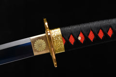 Chrysanthemum Kesho Tachi Mountings 1060 carbon steel Katana | NIMOFAN - 720872405311575