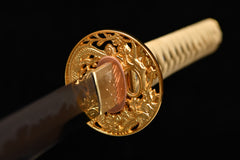 Yellow Dragon Maki-e Saya Steel Katana | NIMOFAN - 5310872405311576