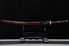 Red Katana Sword Wave Pattern Samurai Sword product photo