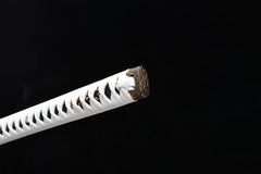 Nodachi – Yamato Katana T10 Clay Tempered | Enma no Ken 閻魔の剣 - One... handle, guard, and fittings detail photo