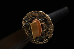 Katana – Heavy Blade Wide Manganese Steel Sword 黒雷 Kokurai - 65Mn... blade and saya detail photo