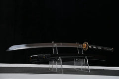 Katana – Heavy Blade Wide Manganese Steel Sword 黒雷 Kokurai - 65Mn... blade and saya detail photo
