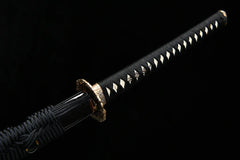 Katana – Heavy Blade Wide Manganese Steel Sword 黒雷 Kokurai - 65Mn... blade and saya detail photo