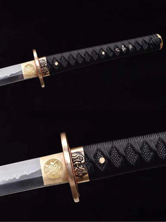 Katana – T10 Clay Tempered Blade with Digni Hamon & Tri-Polish |... blade and saya detail photo