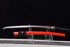 Katana – T10 Clay Tempered Blade with Digni Hamon & Tri-Polish |... handle, guard, and fittings detail photo