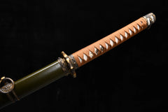 Guntō – Type 98 Late-War Officer Sword | T10 Straight Hamon - Katana blade and saya detail photo