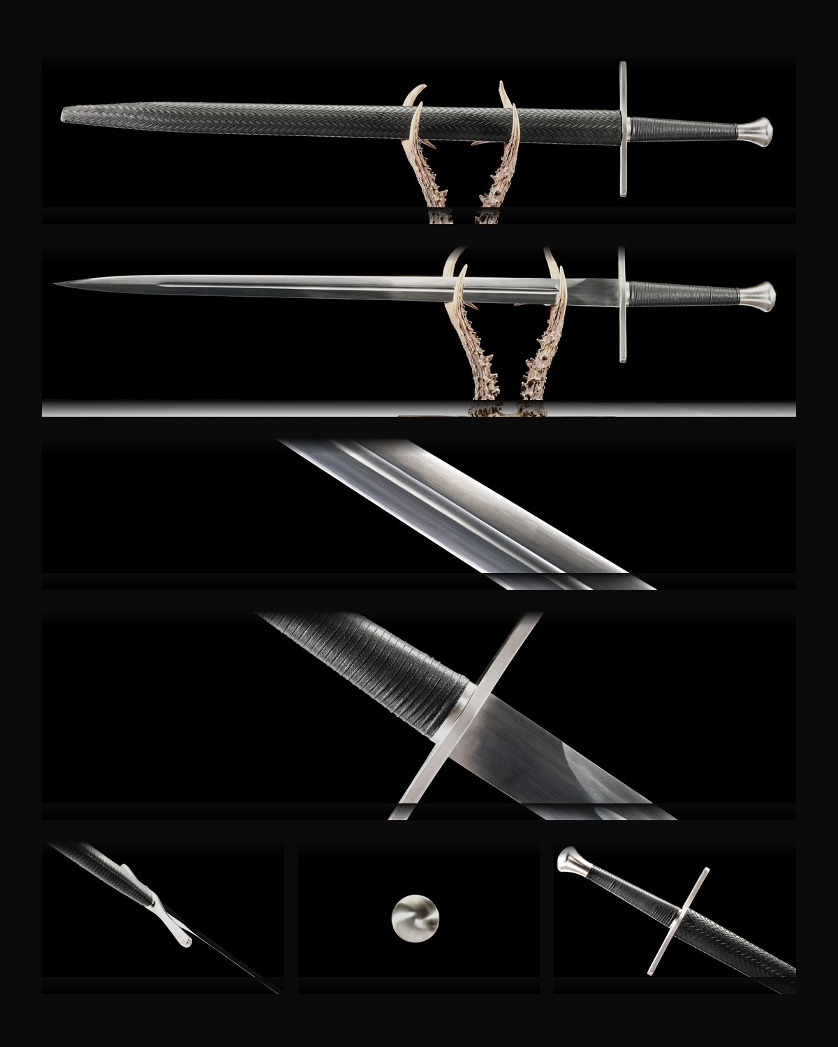 arming-sword-1060-fullered-black-scabbard-black-grip-curved-guard composite card