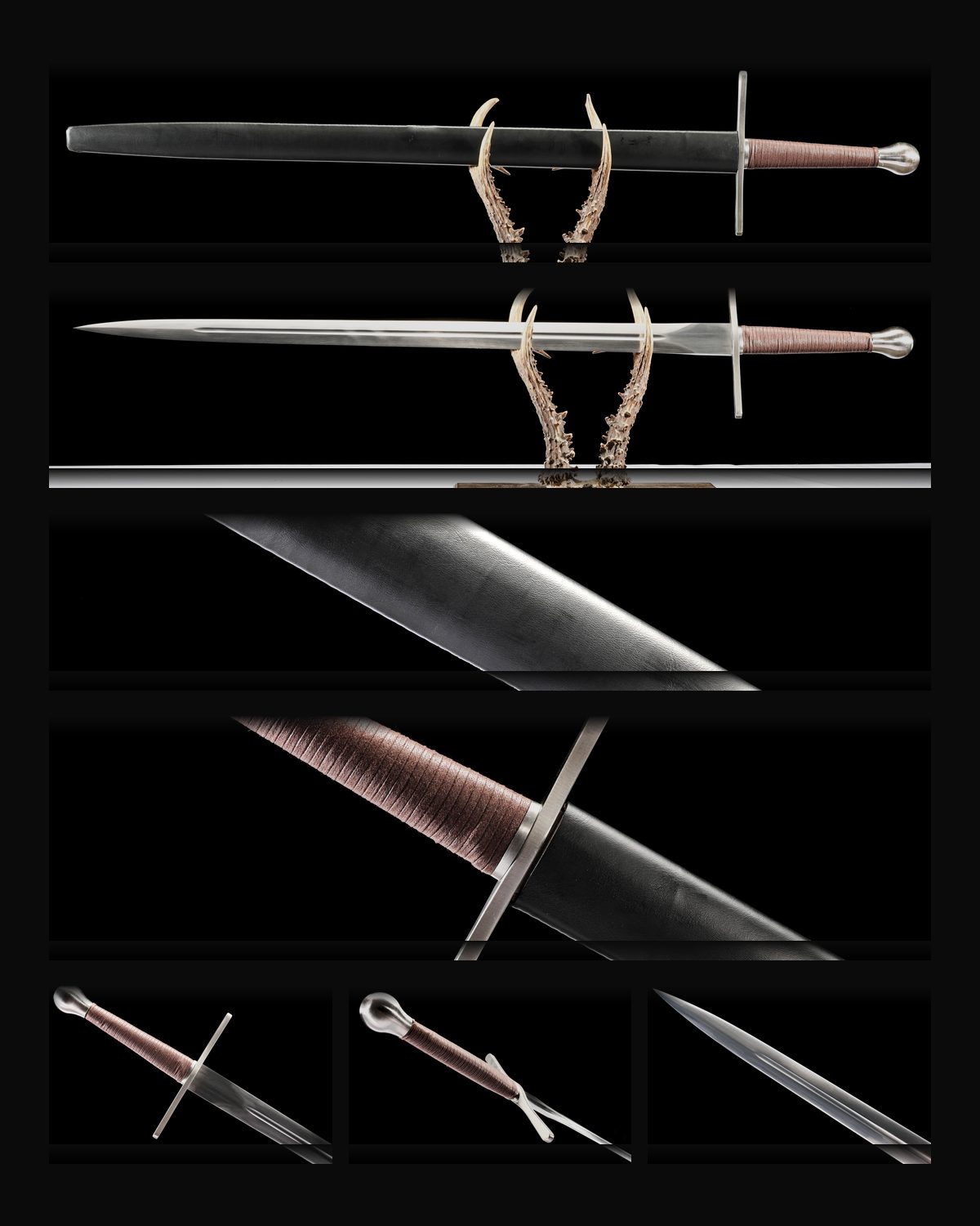 arming-sword-1060-fullered-black-scabbard-burgundy-grip-curved-guard composite card