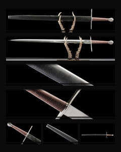 arming-sword-1060-plain-blade-black-scabbard-burgundy-grip composite card