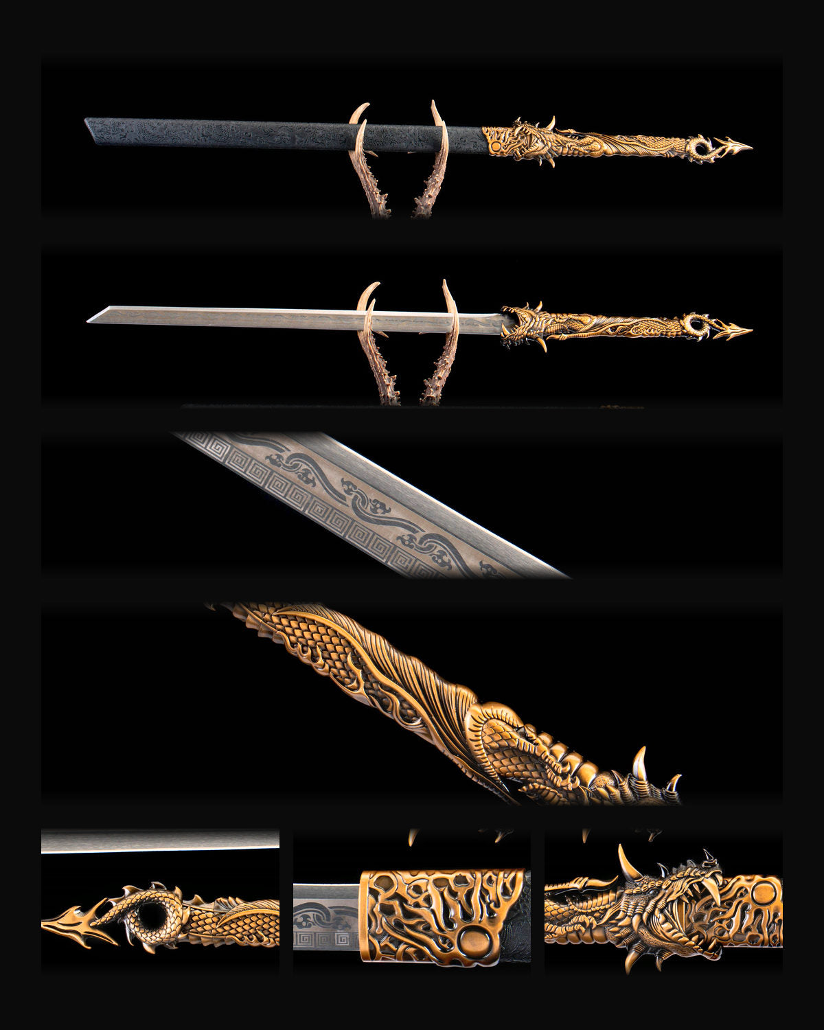tang-dao-black-gold-dragon-1065-carbon-steel composite card