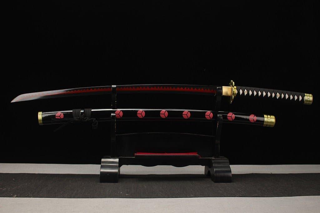 One Piece Handmade popular Japanese Katana Roronoa Zoro Katana Samurai Real Swords Purple Scabbard Full Tang Sharpened