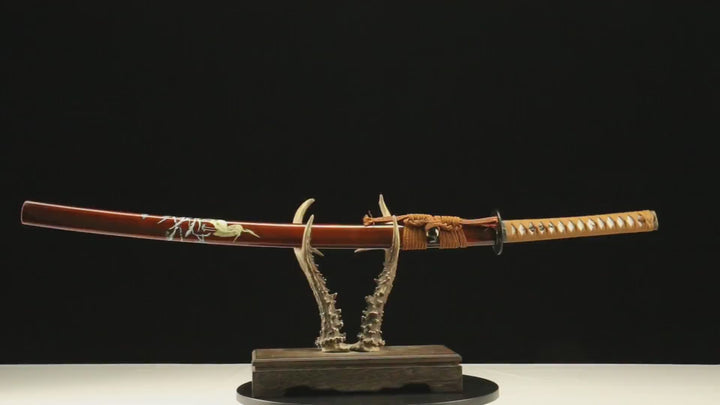 Katana – 1065 High Carbon Steel Full Tang Japanese Sword | 素心刃 product video showing sword details and handling view