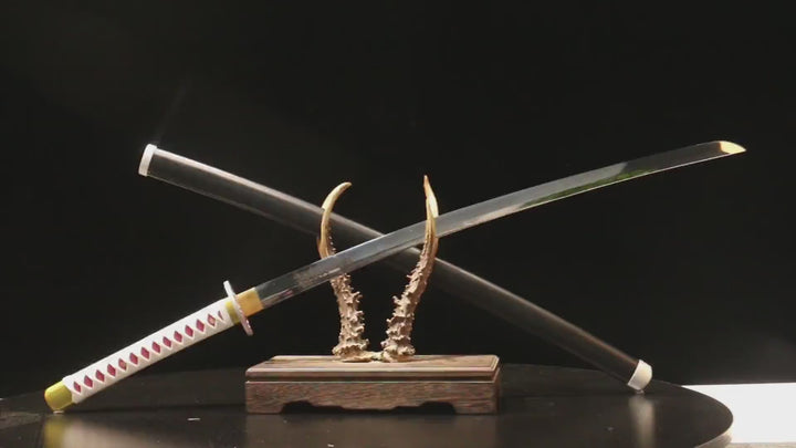 Kanao Tsuyuri High-Polish 1065 Steel Katana product demonstration video