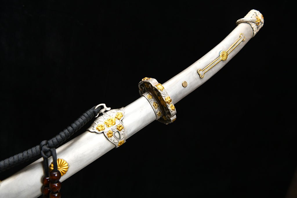 Tachi - White Gold Elegance (白金華) by NIMOFAN Katana丨Japanese sword, perfect for martial arts and collectors.