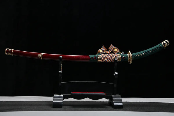 Tachi – Folded Steel Japanese Tachi Sword in Reverse Mount 花嵐 Hana Arashi