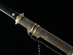 Tang Dao Meijian brown scabbard - collar detail